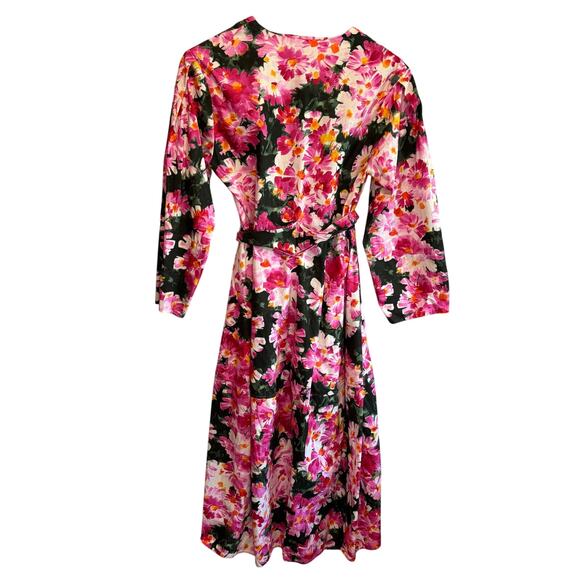 Zara Pink Floral Fit & Flare Midi Dress - size Small - Picture 7 of 7